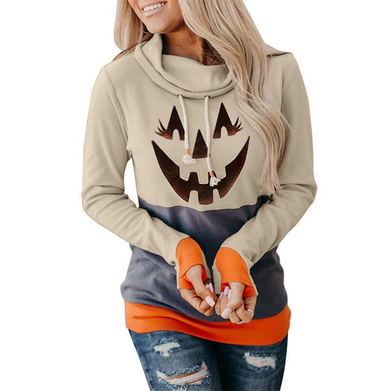 Damer Casual Græskar Grafik Hoodie Stilla