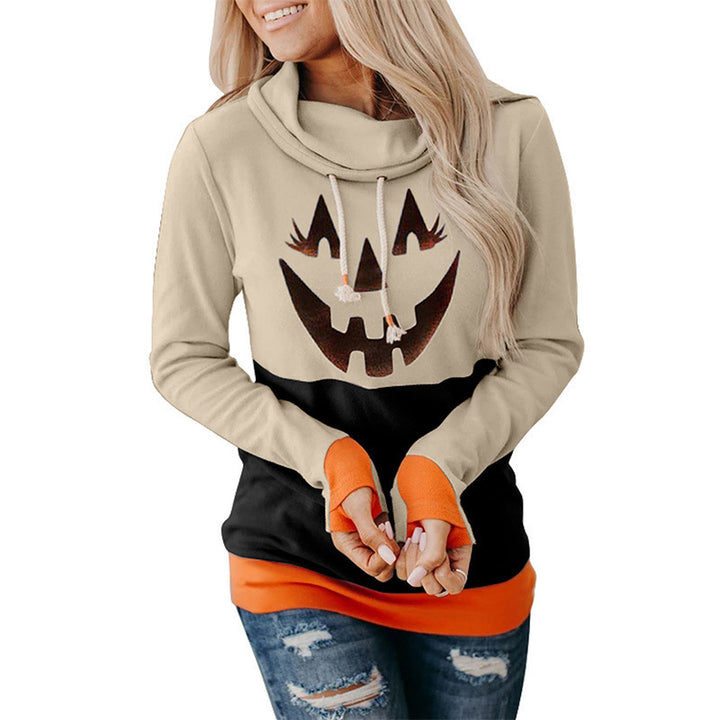 Damer Casual Græskar Grafik Hoodie Stilla
