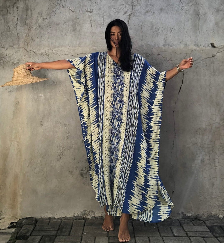 Dame Kaftan med boho-inspireret mønster og løs pasform Stilla