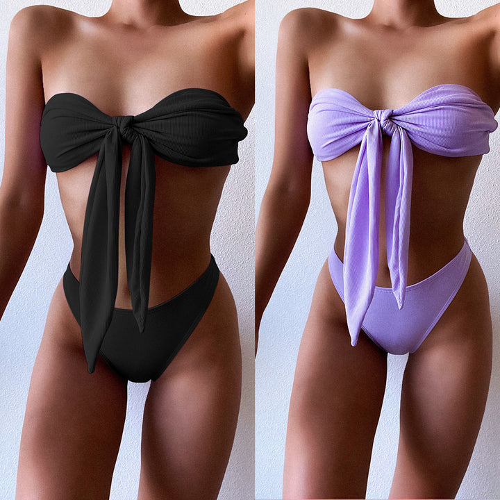 Damer Bandeau-bikini med sløjfedetalje Skovae