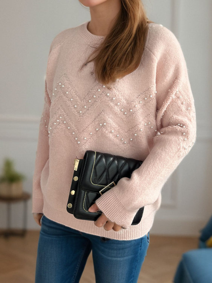 Stilla | Pullover Varm Med Perlepynt