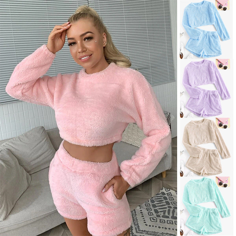 Dame Blødt Sæt med Kort Top og Shorts Stilla