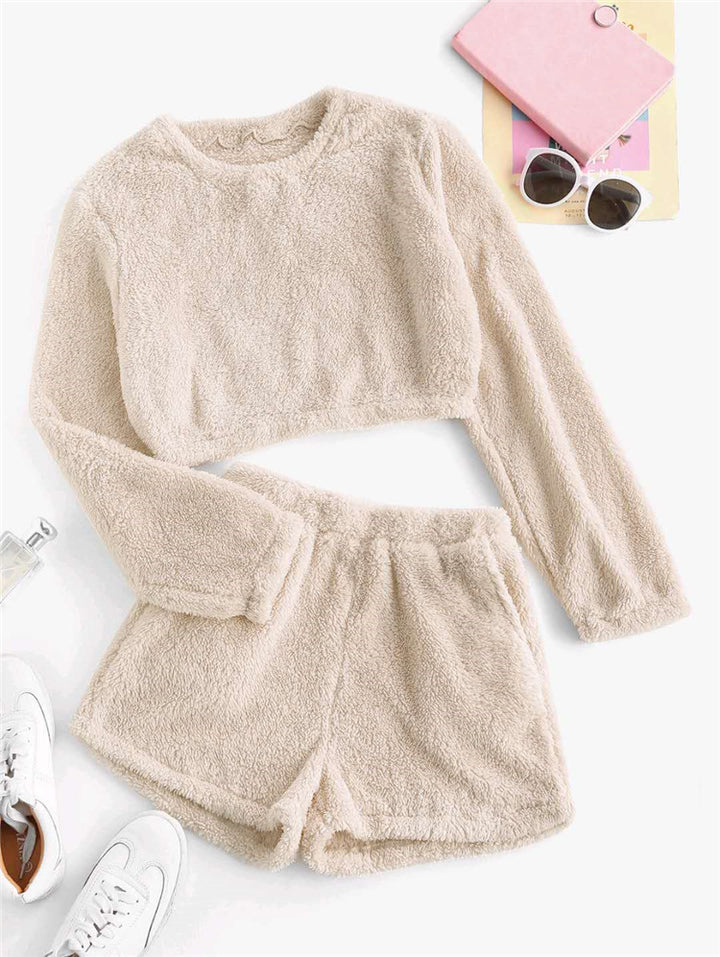 Dame Blødt Sæt med Kort Top og Shorts Stilla