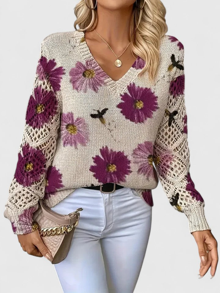 Stilla | Elegant Sweater med Blomsterdesign
