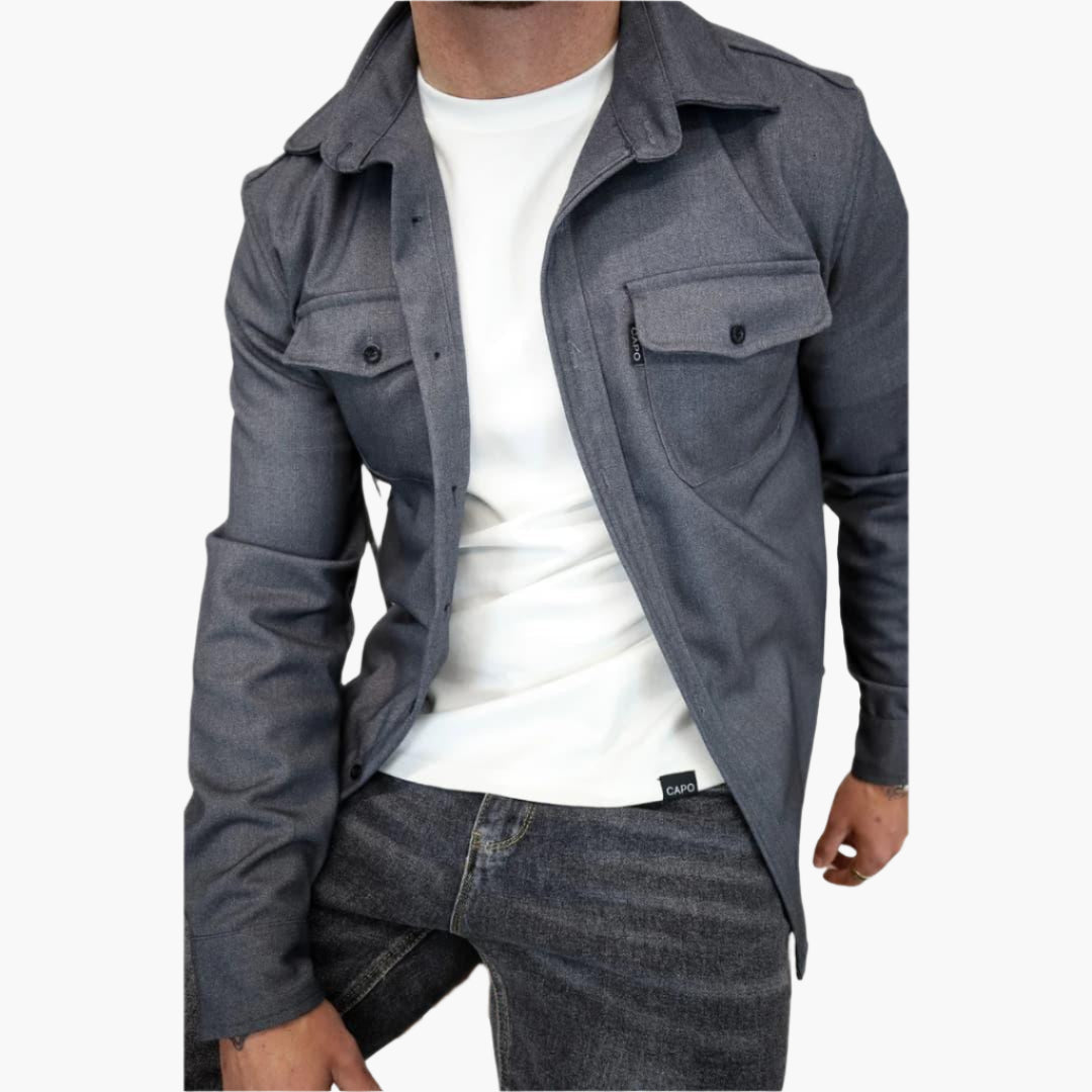 Stilla | Overshirt Jakke - Moderne Button-Through Skjortejakke til Fritid og Erhverv