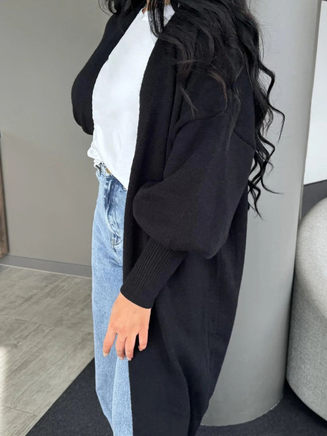 Stilla | Åben Front Nedsænket Skulder Cardigan