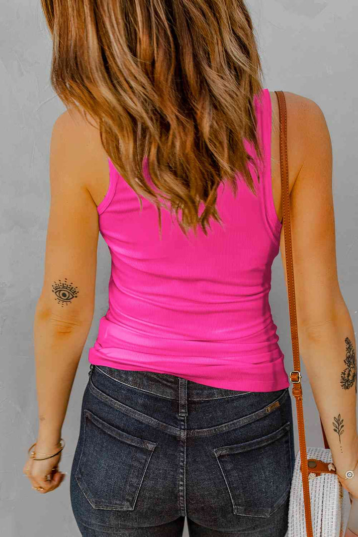 Stilla | Nakke Ribbet Tanktop