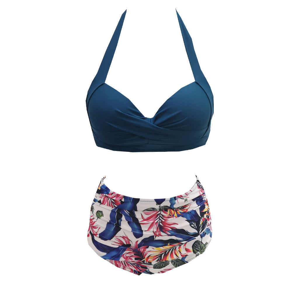 Dame Højskåret Bikini-sæt med krydsbåndet top fra Stilla