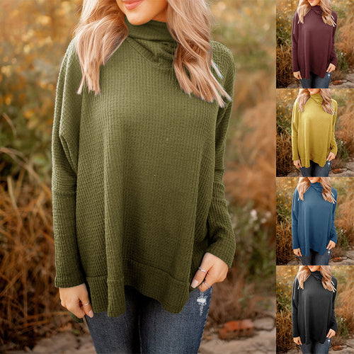 Kvinders casual sweater med høje krave og struktureret stof Stilla