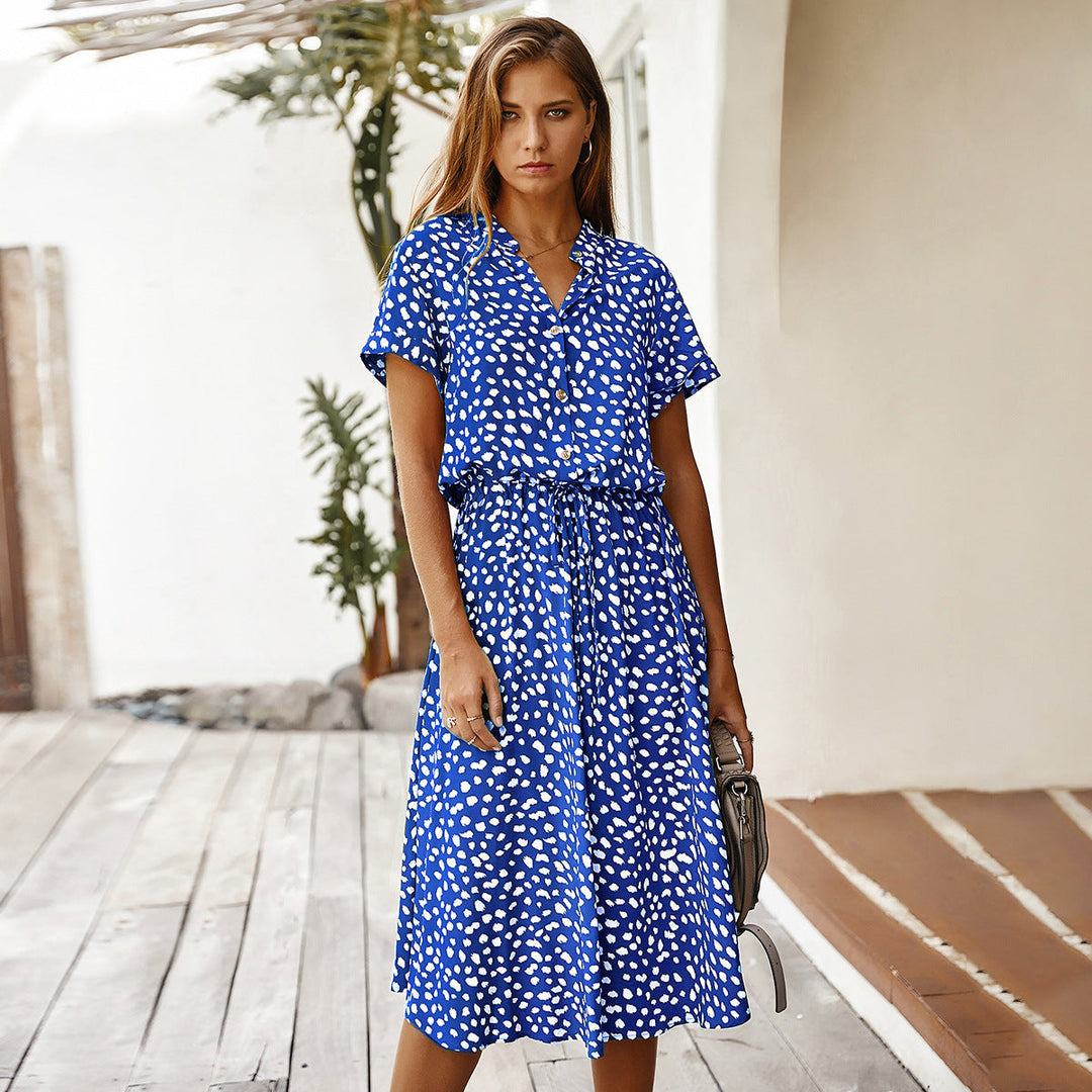 Stilla | Kvinders Chiffon Prikker Print Kjole