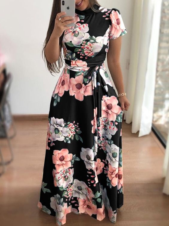 Dame Floral Tryk Maxikjole Stilla