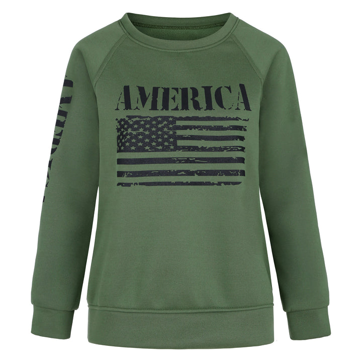 Damer sweatshirt med afslappet amerikansk flag print Stilla