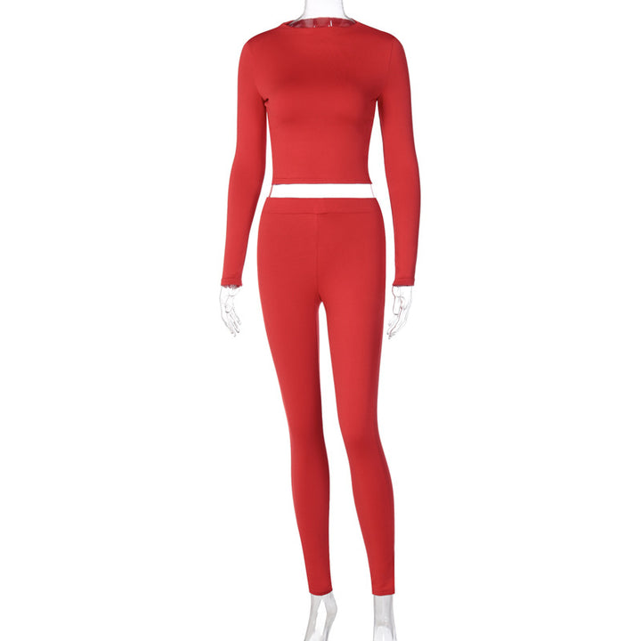 Dame Sporty Langærmet Sæt med figurvenligt Design og behagelig Snit Stilla