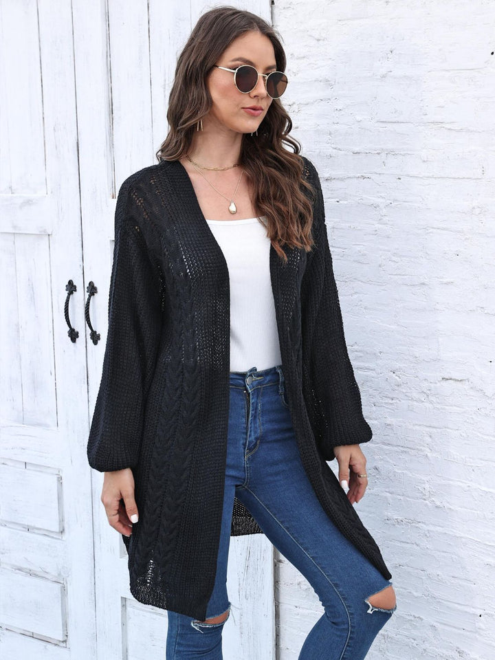 Stilla | Strik Åben Front Langærmet Cardigan