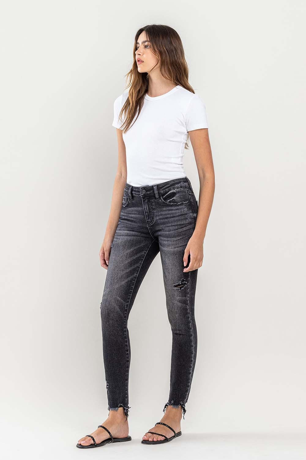 Stilla | Raw Hem Cropped Skinny Jeans