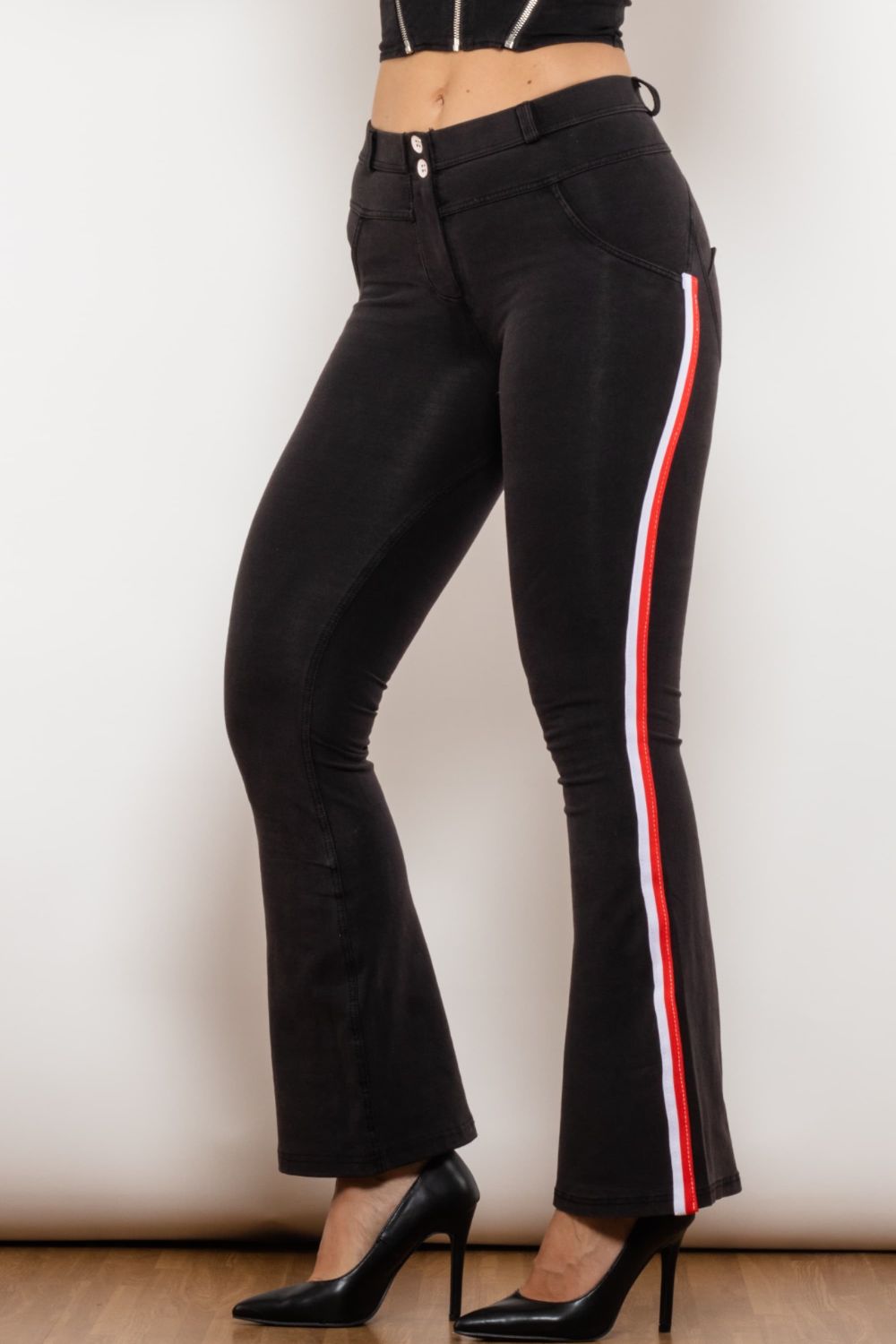 Stilla | Stripe Contrast Bootcut Jeans