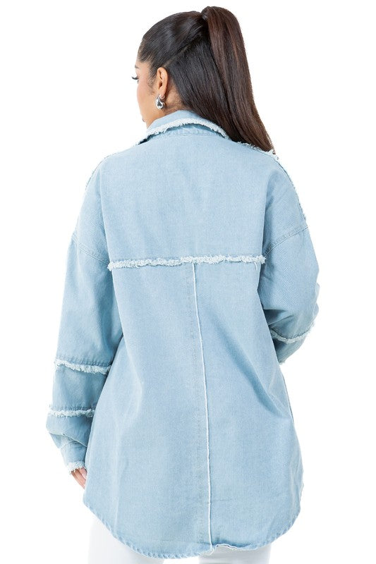 Stilla | Over størrelse Jeansskjorte Mode Kvinder