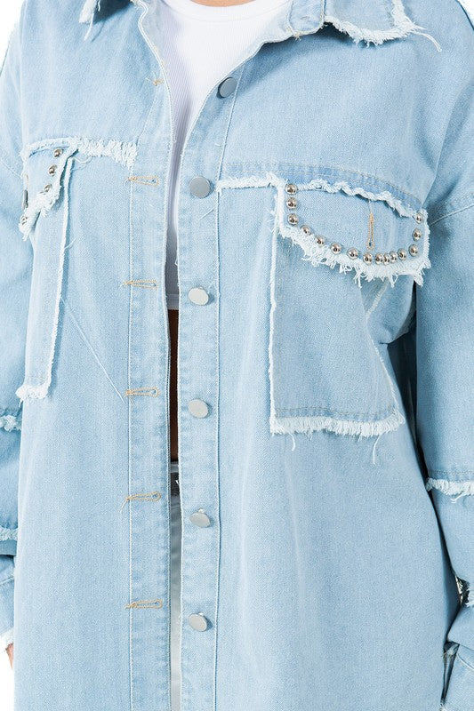 Stilla | Over størrelse Jeansskjorte Mode Kvinder