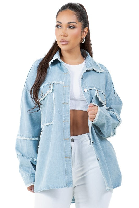 Stilla | Over størrelse Jeansskjorte Mode Kvinder