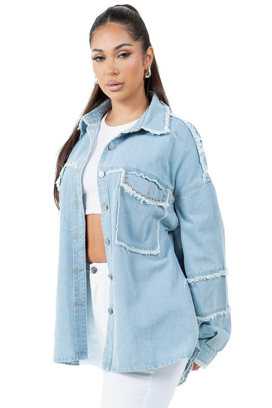 Stilla | Over størrelse Jeansskjorte Mode Kvinder
