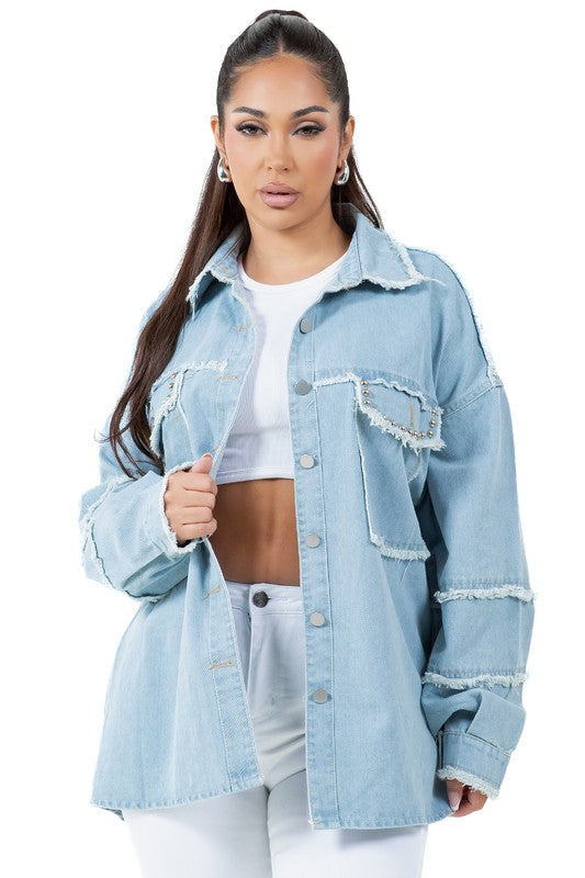 Stilla | Over størrelse Jeansskjorte Mode Kvinder