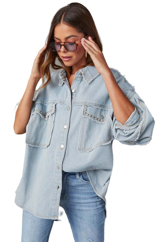 Stilla | Over størrelse Jeansskjorte Mode Kvinder