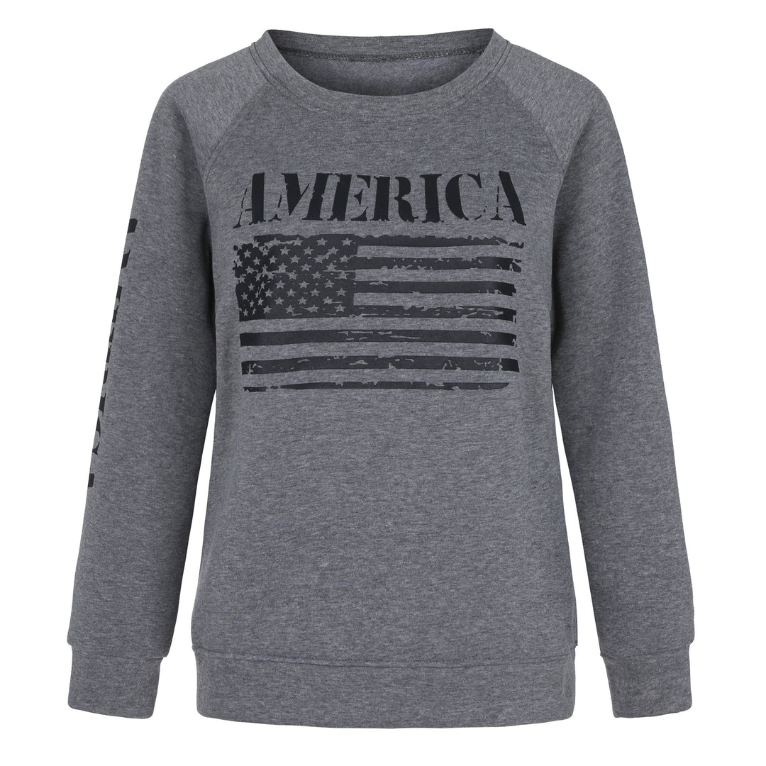 Damer sweatshirt med afslappet amerikansk flag print Stilla