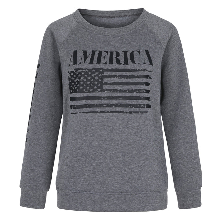 Damer sweatshirt med afslappet amerikansk flag print Stilla