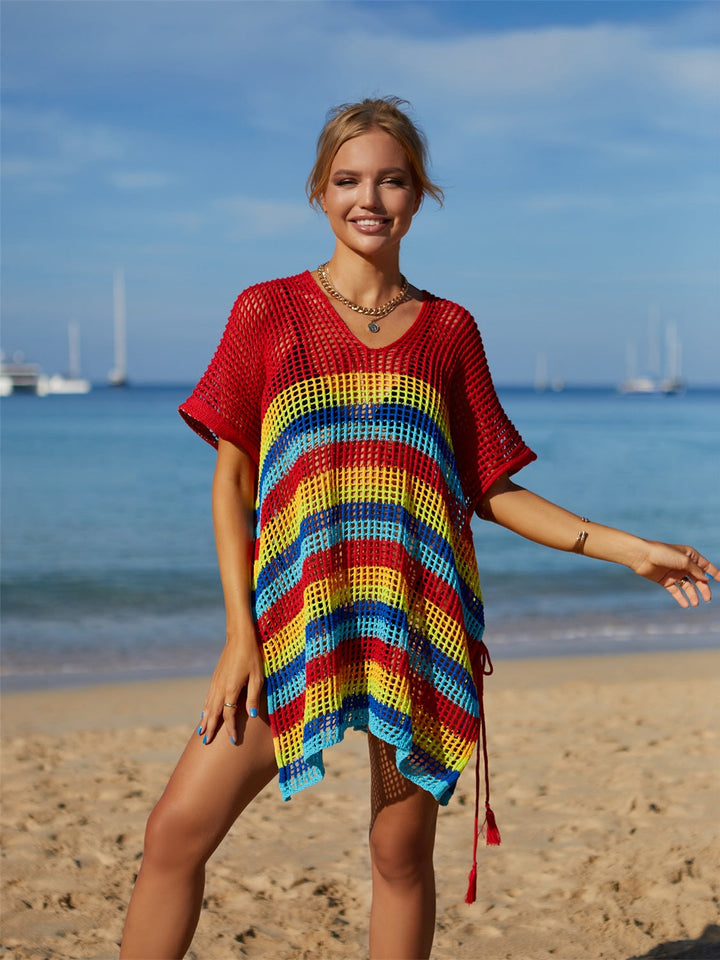 Stilla | Stribet Cover-up Med Frynser