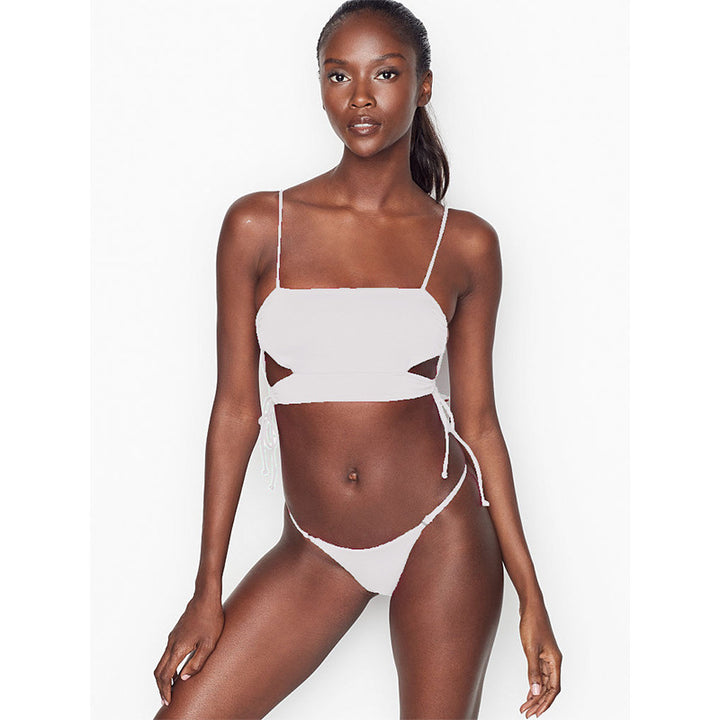Dame Crop-Bikini-Sæt med moderne Cut-Out og justerbare stropper Skovae