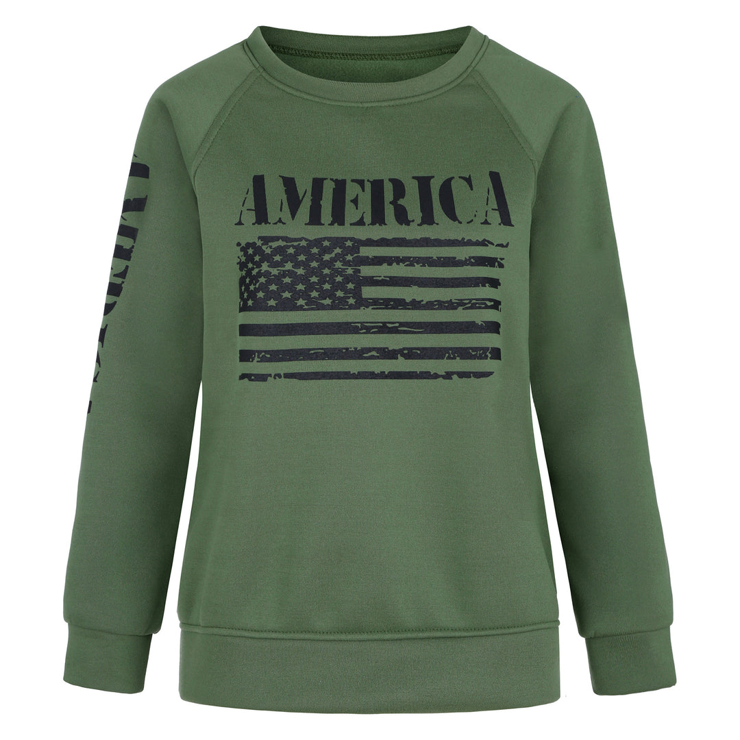 Damer sweatshirt med afslappet amerikansk flag print Stilla