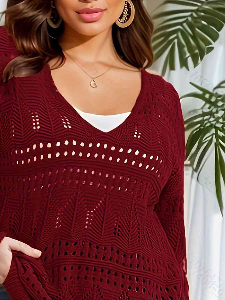 Stilla | Størrelse Åbenarbejdet Udsnit Langærmet Sweater