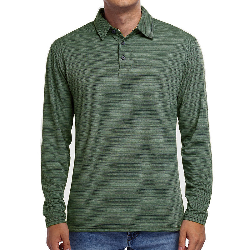 Herrer afslappet langærmet polo t-shirt med struktureret design og en moderne krave Stilla