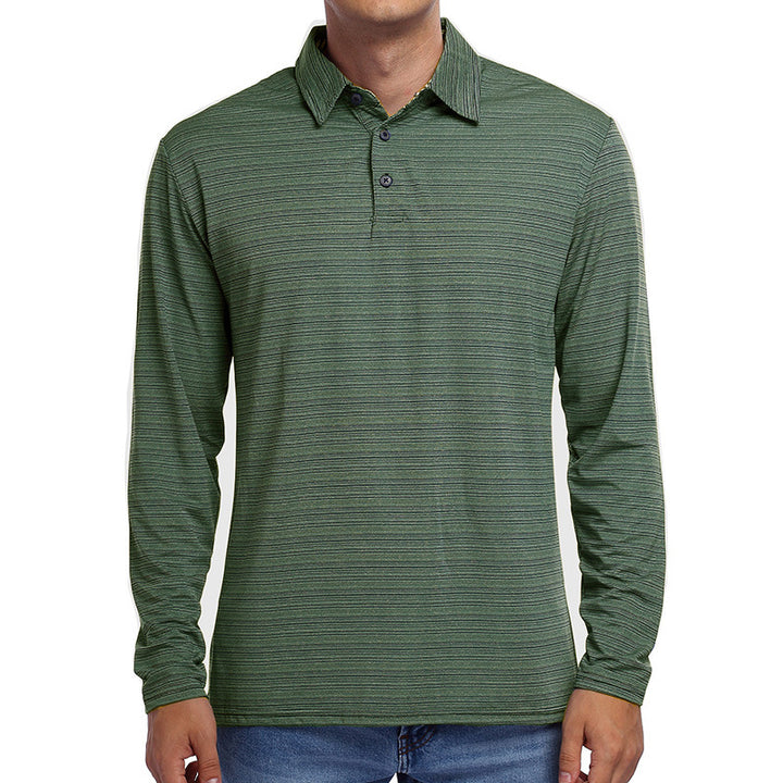 Herrer afslappet langærmet polo t-shirt med struktureret design og en moderne krave Stilla
