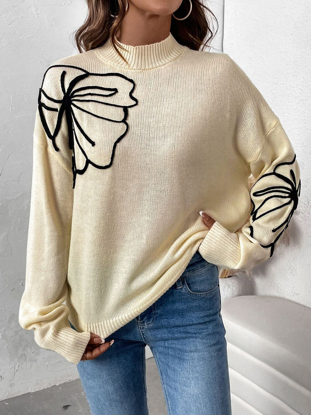 Stilla | Pullover Perfee med lange ærmer, ståkrave og dybe skuldre