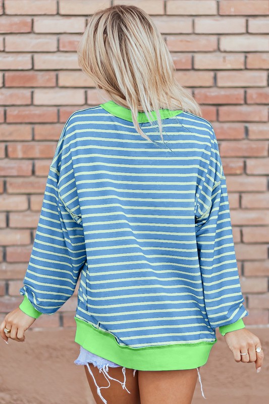 Stilla | Sweatjakke med asymmetrisk stribe og kontrasterende kant