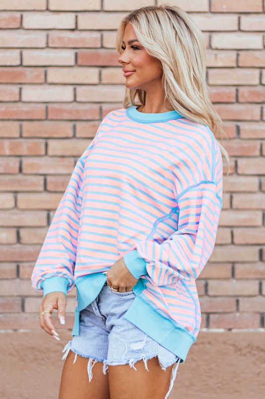 Stilla | Sweatjakke med asymmetrisk stribe og kontrasterende kant