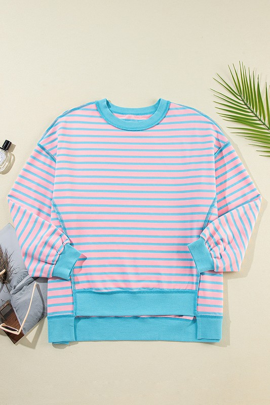 Stilla | Sweatjakke med asymmetrisk stribe og kontrasterende kant
