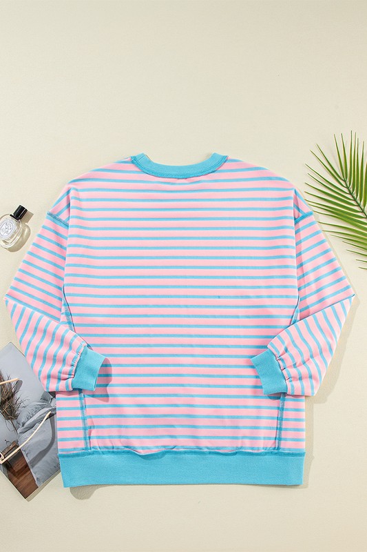 Stilla | Sweatjakke med asymmetrisk stribe og kontrasterende kant