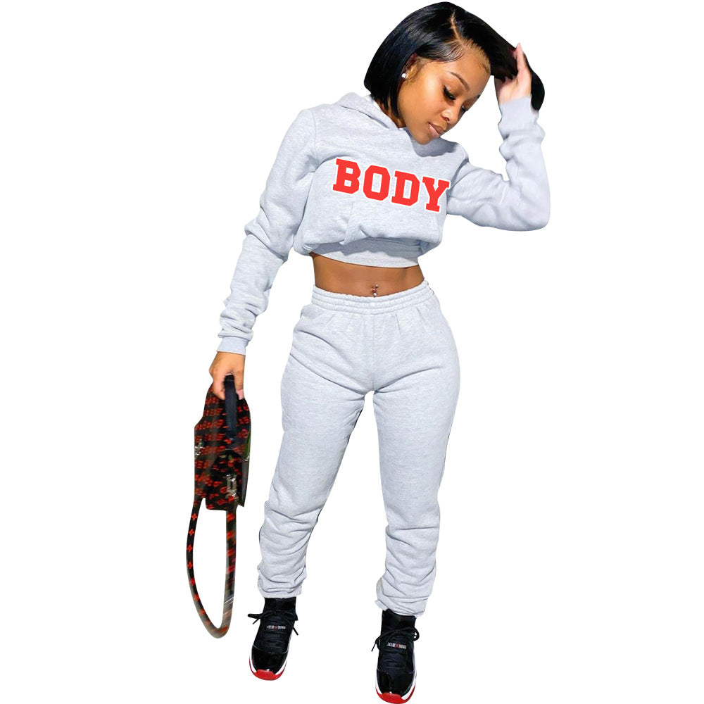 Damer Sporty Crop-Top og Joggingbukser Sæt Stilla