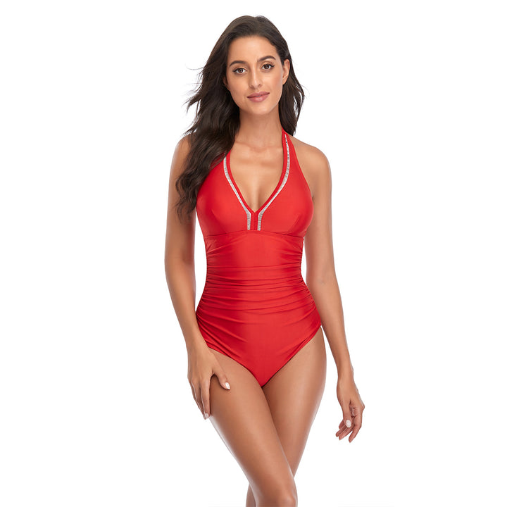 Dame one-piece badedragt med raffineret V-udskæring og figursyet design Stilla