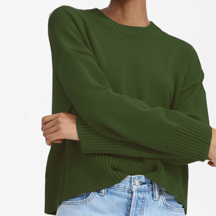 Dame afslappet oversized striktrøje med struktureret design Stilla
