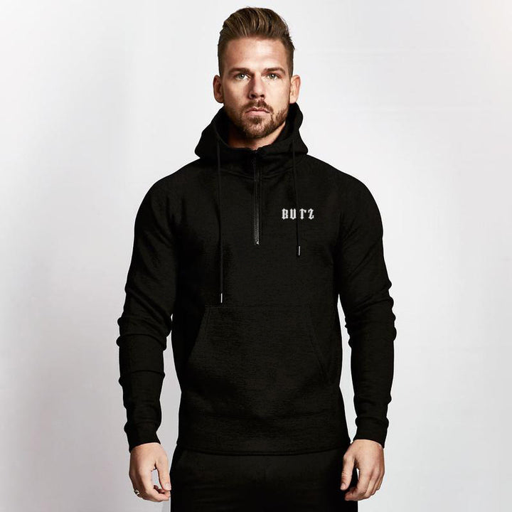 Herrer Sporty Hættetrøje med Zip og Kængurutaske Stilla