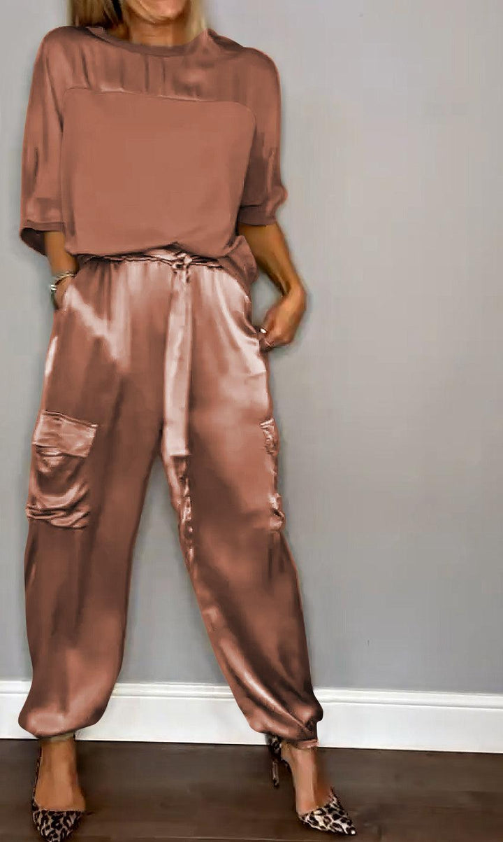 Stilla | Satin Casual To-stykke sæt