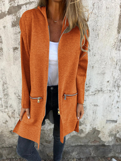 Stilla | Lang Cardigan med Minimalistisk Prægning