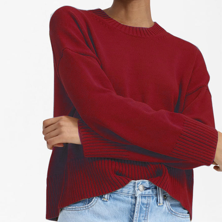 Dame afslappet oversized striktrøje med struktureret design Stilla