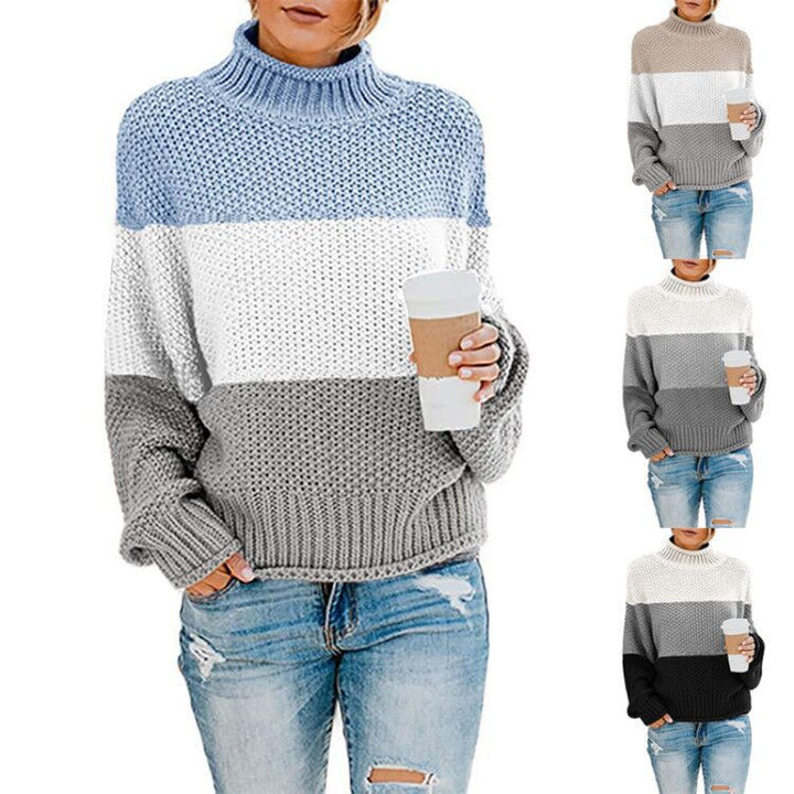 Dame hyggelig rullekrave sweater lavet af struktureret uld Stilla