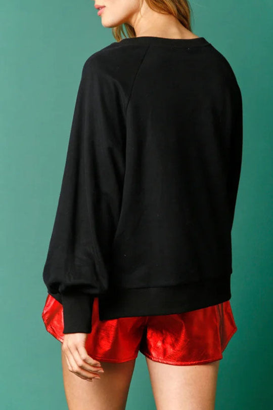 Stilla | Jule peberkage mand Pailletter Langærmet Sweatshirt