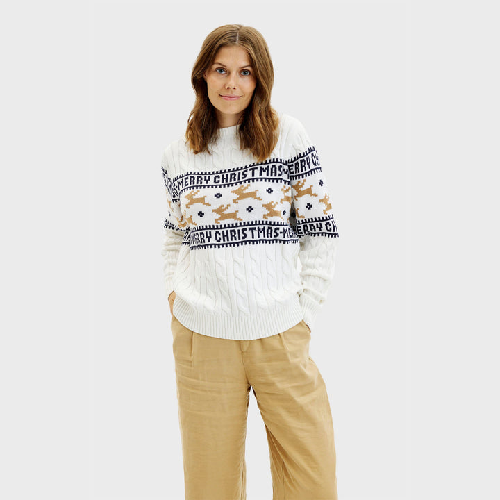 Stilla | Den elegante julesweater Hvid Kvinder