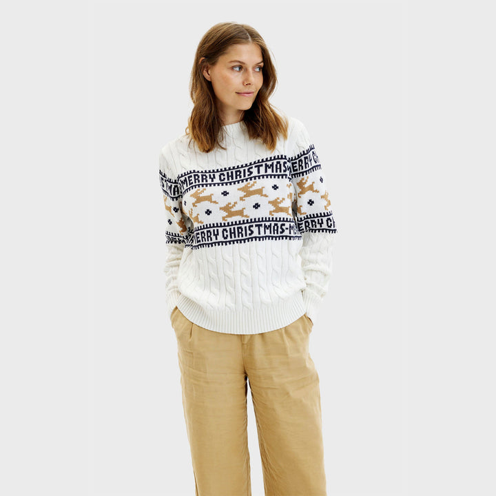 Stilla | Den elegante julesweater Hvid Kvinder